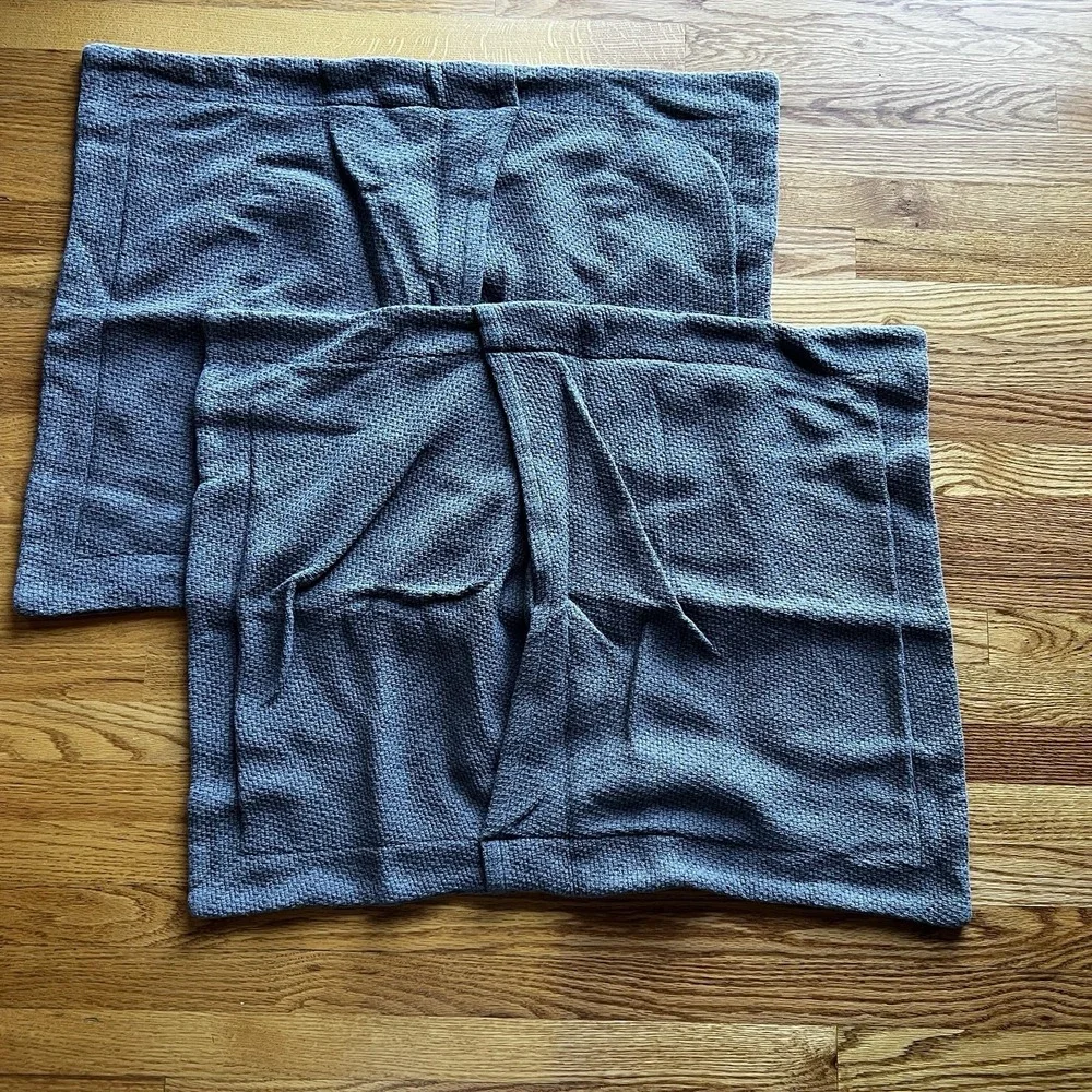 The Company Store 100% Cotton Waffle Weave‎ Gray Standard Sham Lot of 2 29 x 23